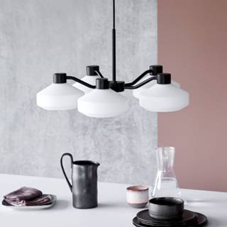 👉 Kroonluchter opaal wit FRANDSEN Mayor kroonluchter, 5-lamps