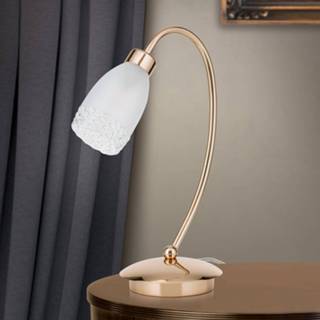 👉 Tafellamp rosgoud messing a++ roségoud Ilena met glazen kap