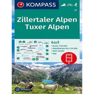 👉 Wandelkaart unisex Kompass 37 Zillertal Alpen 9783991212607