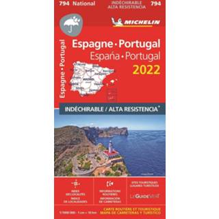 👉 Wegenkaart unisex Michelin 794 Spanje-Portugal 2022 scheurvast 9782067255012