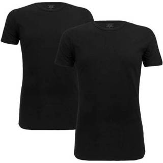 👉 Claesen's slim fit 2P O-hals shirts zwart - S