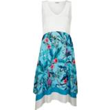 👉 Jurk met puntige zoom Alba Moda Wit/Turquoise