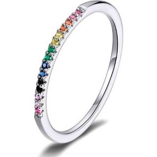 👉 Sterling zilveren ring 8 active S925 gekleurde zirkoon ring, maat: