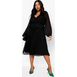 👉 Skater jurk Plus Geplooide Chiffon Met Taille