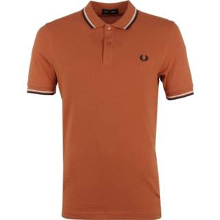 👉 S effen oranje male katoen Fred Perry Polo M3600 Court Clay 5034606303413 2900059730010