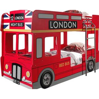 👉 Stapelbed rood London Bus - 90 x 200 cm 5420070207614