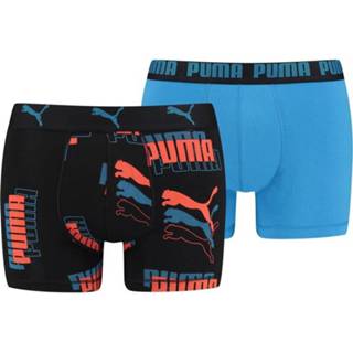 👉 Boxershort blauw rood katoen s mannen zwart Puma Boxershorts Logo Print 2-pack Blue / Red Combo-S