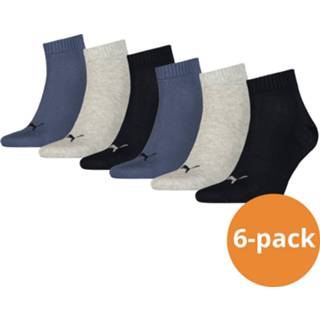 👉 Sokken grijs katoen unisex blauw Puma Quarter Plain 6-pack Navy / Grey Nightshadow Blue-39/42 5901453733062