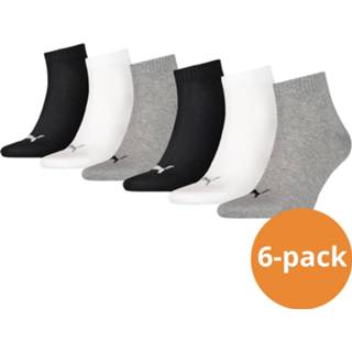 👉 Sokken zwart wit katoen unisex Puma Quarter Plain 6-pack / Grijs-43/46 5901453733314