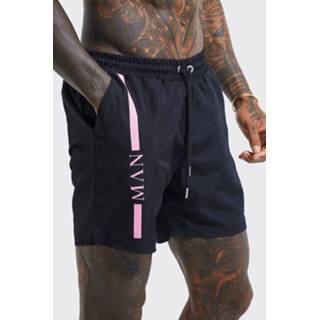 👉 Man Middellange Long Line Zwembroek, Black