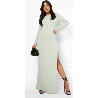 Jurk sage Petite Maxi Met Vierkante Laag Uitgesneden Rug En Split,