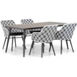 👉 Tuinset wicker Mixed Black-White dining sets zwart-wit Lifestyle Crossway/Matale 180 cm 5-delig 7434229870886