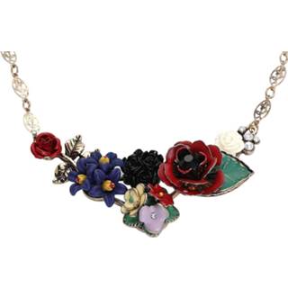 👉 Hals ketting lovett vrouwen meerkleurig & Co. - Cluster Flower Necklace Halsketting 5060482095524