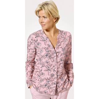 👉 Blous vrouwelijk-elegant dessin roze gebloemd vrouwen viscose Blouse MONA Roze::Marine 4055707711786