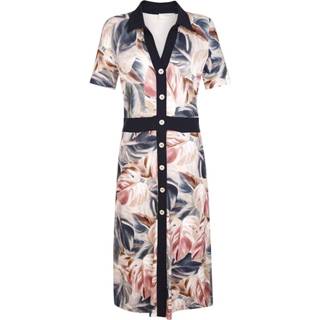 👉 Jersey jurk met bloemenprint MONA Roze/Blauw/Beige