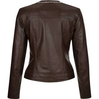 👉 Leren jas nappaleer effen vrouwen elegant model bruin jasje AMY VERMONT Chocolade 4055708139237