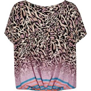 👉 Tuniek viscose animalprint vrouwen soepelvallend materiaal paars AMY VERMONT Beige::Paars 4055708300477