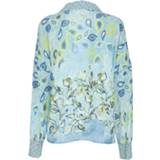 👉 Blous kunstvezels gebloemd vrouwen modieuze bloemenprint turkoois Blouse AMY VERMONT Turquoise::Geel 4055708345300