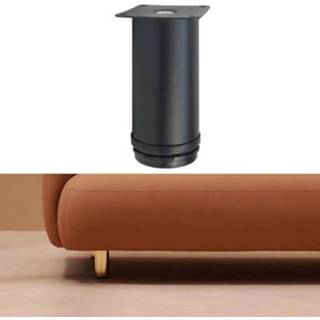 Steunpoot zwart active LH-OU050 verdikt roestvrijstalen meubels steunpoten, hoogte: 8cm (mat zwart)