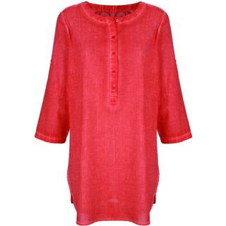 👉 Tuniek oranje toptrendy effen vrouwen katoen Alba Moda Koraal 4055708168572