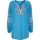 👉 Tuniek met mooie borduursels Alba Moda Turquoise/Apricot