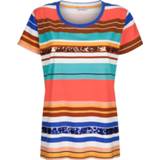 👉 Shirt oranje aangenaam katoenmateriaal gestreept vrouwen katoen Alba Moda Oranje::Blauw 4055708054073