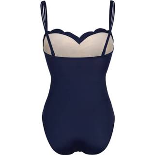 👉 Badpak kunstvezels achter afneembare blauw gestippeld vrouwen Charmline Blauw::Wit 4056592985214