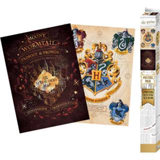 👉 Poster Hoofdmateriaa Papier unisex meerkleurig Harry Potter - Crest und Marauders 2er Set Chibi Design 3665361060567