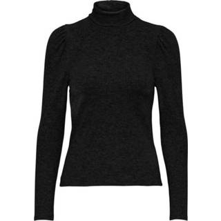 👉 XL vrouwen zwart Highneck Puff TOP