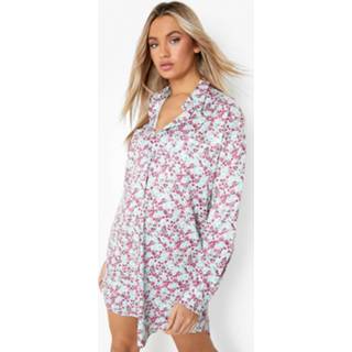 Oversized Bloemen Blouse Jurk, Sage