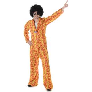 👉 Verkleedpak oranje rood polyester l Color-Oranje mannen Partychimp Groovy heren oranje/rood mt 6940251621569