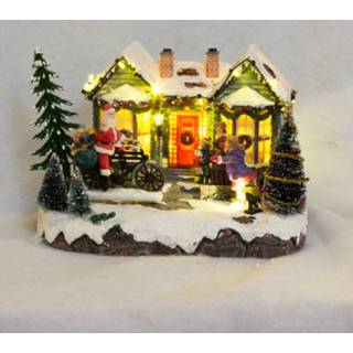 👉 Kersthuisje One Size GeenKleur Oosterik Home Kersthuis Kerstman Fiets 9900001200267
