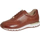 👉 Veter schoenen leer effen bruin vrouwen Wijdte G Veterschoen MONA Cognac 4055708182967