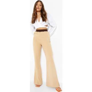 👉 Joggingbroek nude Luxe Met Split En Contrasterende Taille Band,
