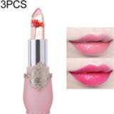 👉 Moisturizer transparent rood jelly active 3 PCS Changed Color Flower Long-lasting Lipbalm(deep red)