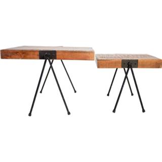 👉 Salontafel hout mangohout One Size Color-Bruin Vierkant Industrieel Philippe 7106613388368