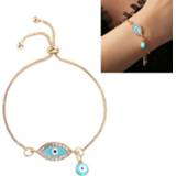 👉 Geluksketting blauwe blauw kristal active vrouwen Dames handgemaakte kristallen boze oog gelukskettingen armbanden (lichtblauw)