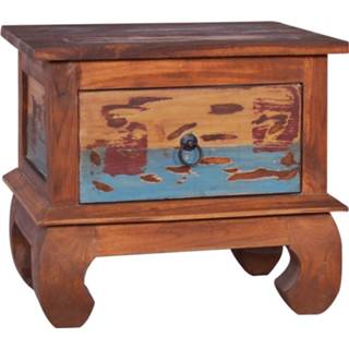 👉 Nachtkastje teakhout bruin One Size 45x35x40 cm gerecycled 8719883916156