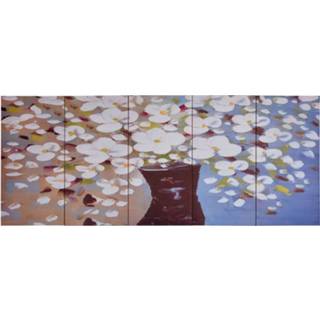 👉 Vaas canvas One Size GeenKleur Wandprintset bloemen in 150x60 cm meerkleurig 8719883919751