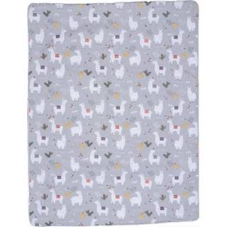 👉 Deken polykatoen One Size Color-Grijs grijs wit Mamandu Lama junior 75 x 100 cm grijs/wit 5902659887054