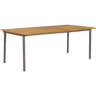 👉 Terras tafel acaciahout staal GeenKleur One Size Tuintafel 200x100x72 cm massief en 8719883732381
