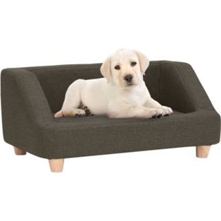 👉 Honden bank linnen grijs One Size Hondenbank 95x63x39 cm donkergrijs 8720286342060