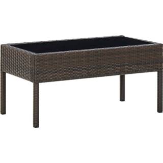 👉 Terras tafel GeenKleur One Size bruin Tuintafel 75x40x37 cm poly rattan 8719883855875