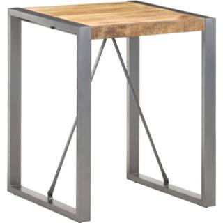 👉 Eettafel grijs One Size mannen 60x60x75 cm massief ruw mangohout 8720286104873