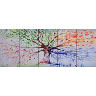 👉 Canvas One Size GeenKleur Wandprintset regenboom 200x80 cm meerkleurig 8719883919737