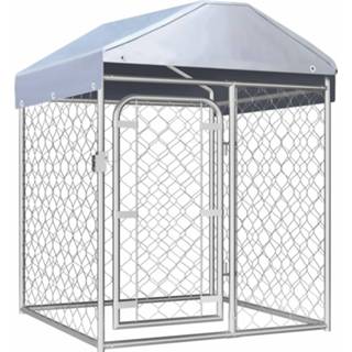 👉 Honden kennel One Size GeenKleur Hondenkennel voor buiten met dak 100x100x125 cm 8718475737711