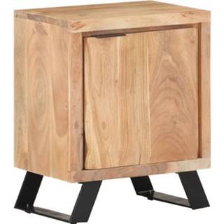 👉 Nachtkastje acaciahout One Size GeenKleur met natuurlijke rand 40x30x50 cm massief 8720286066720