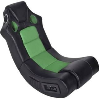 👉 Schommel stoel kunstleer groen One Size zwart Schommelstoel met muziek en 8718475941552