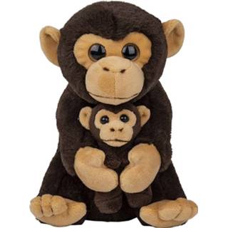 👉 Apenknuffel multi pluche kinderen familie Chimpansees apen knuffels van 22 cm