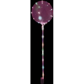 👉 Stokje roze kunststof One Size Color-Roze Tib led-ballon op stok rond 45 cm 4-delig 4002727162531